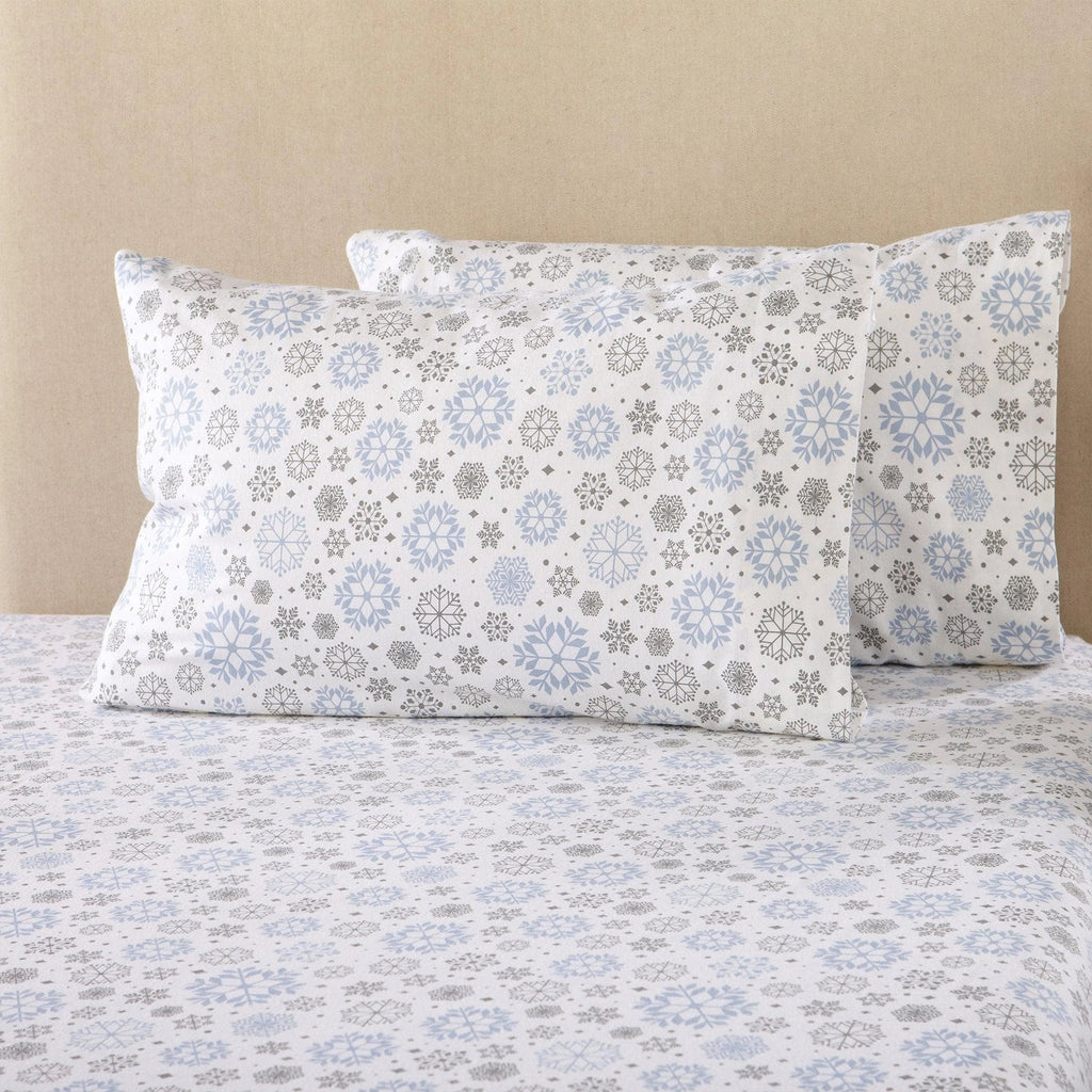 Snowflakes Cotton Flannel Sheets - Your Western Decor