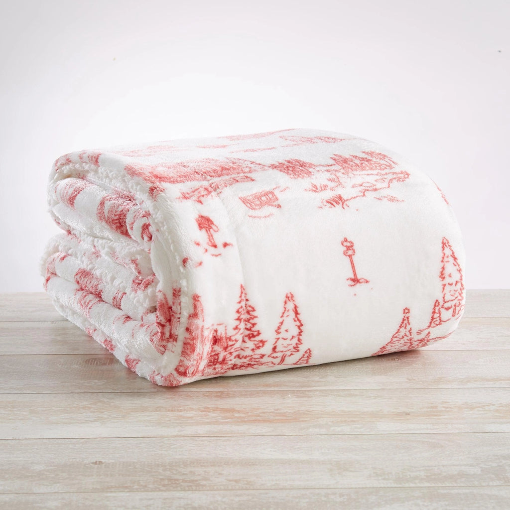 Snowtown Toile Sherpa Throw Blanket - Your Western Decor