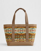 Solstice Canyon Zip Tote - Pendleton Wool - Leather Logo Patch - Polyester Canvas Handles - Interior Pockets - Your Western Decor