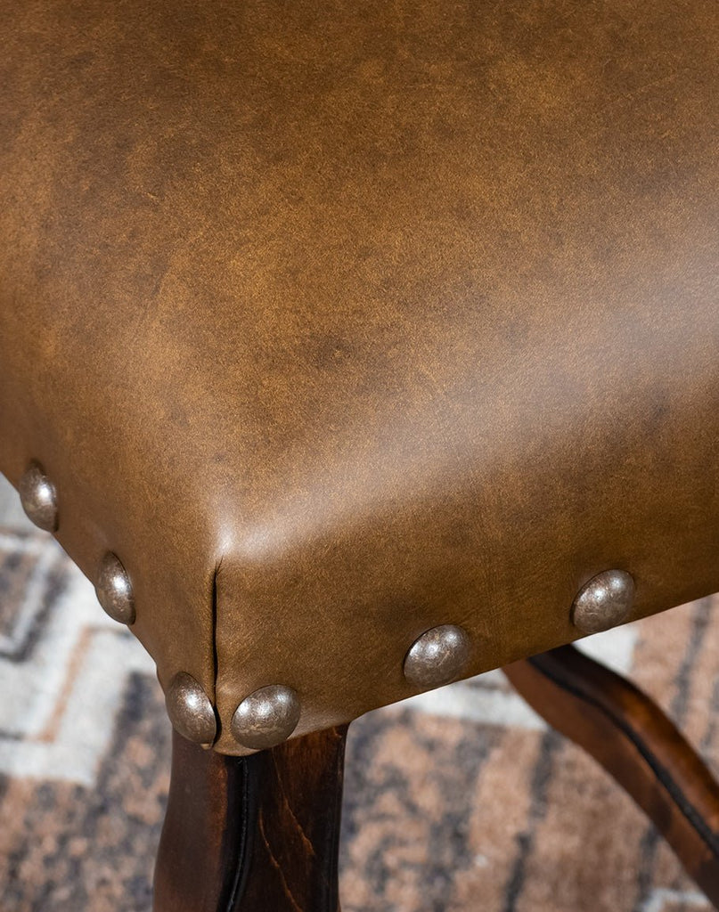 Leather on western dining chair - American Made Dining Furniture - Your Western Decor