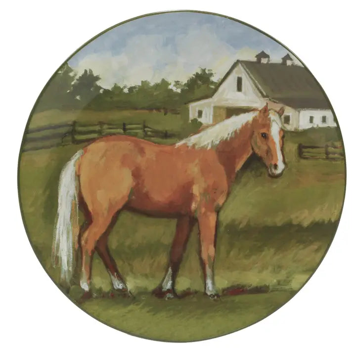 Stables Dinner Plate - Tan Horse Design - Your Western Decor