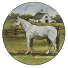 Stables Dinner Plate - White Horse Design - Your Western Decor