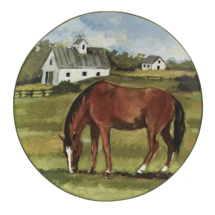 Stables Dinner Plate - Brown Horse Design - Your Western Decor