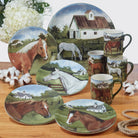 Stables Dinnerware Collection - Dinner Plates - Mugs - 4 Horse Designs featured on each piece - Your Western Decor