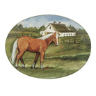 Stables Oval Platter - Horse Design with Stable in pasture background - Your Western Decor