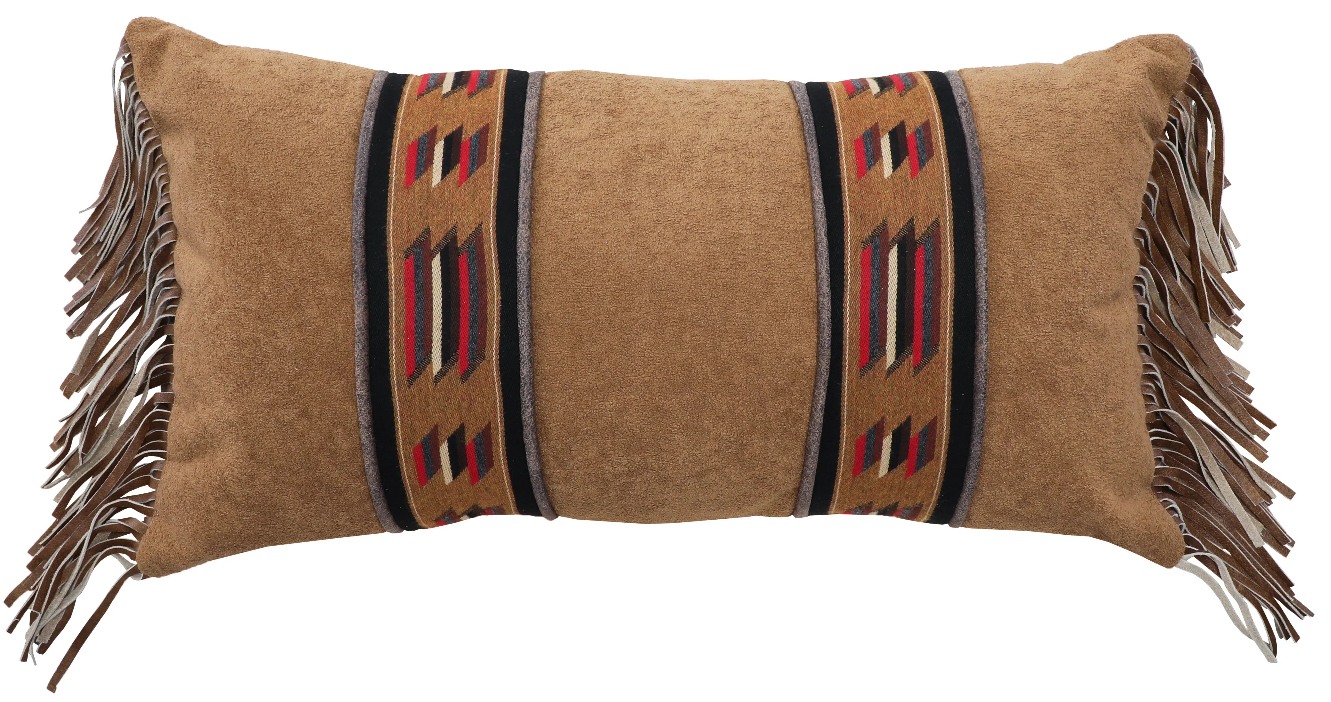 Fawn color western throw pillow with fringe. Your Western Decor