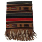 Striped blanket with fringes on a white background