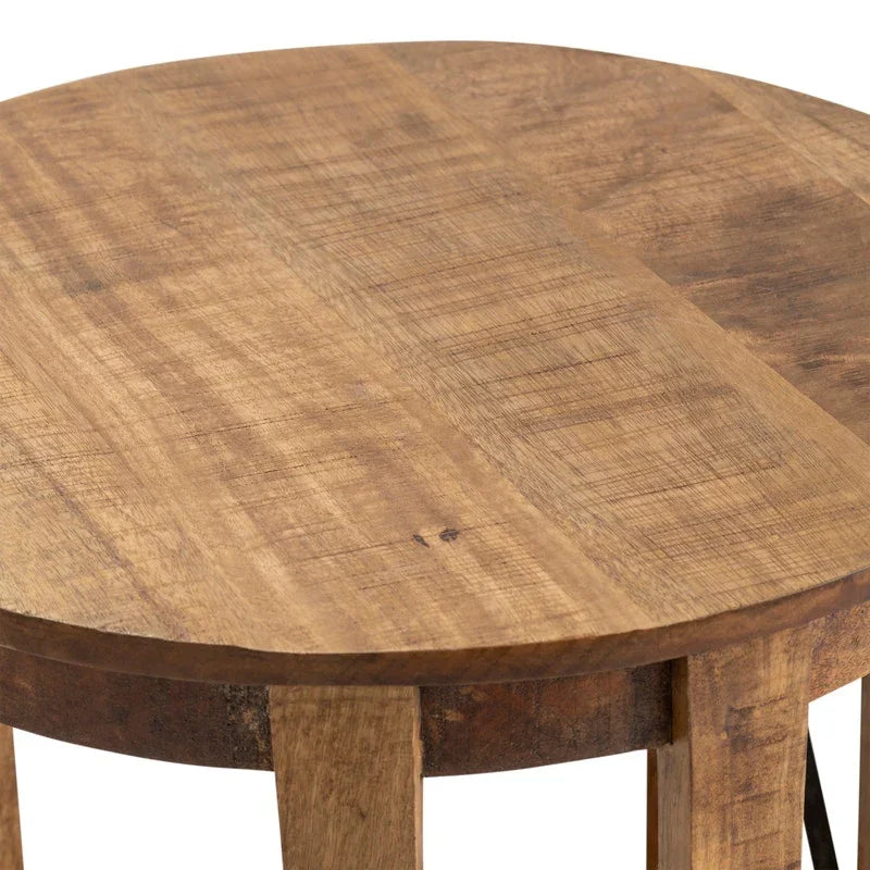 Image of Mango wood rustic side table with natural texture