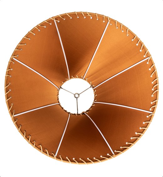 Tan Faux Leather Swoop Lamp Shade inside handmade in the USA - Your Western Decor