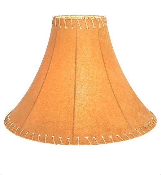 Tan Faux Leather Swoop Lamp Shade 18" - Your Western Decor