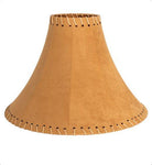 Tan Faux Leather Swoop Lamp Shade 18" handmade in the USA - Your Western Decor