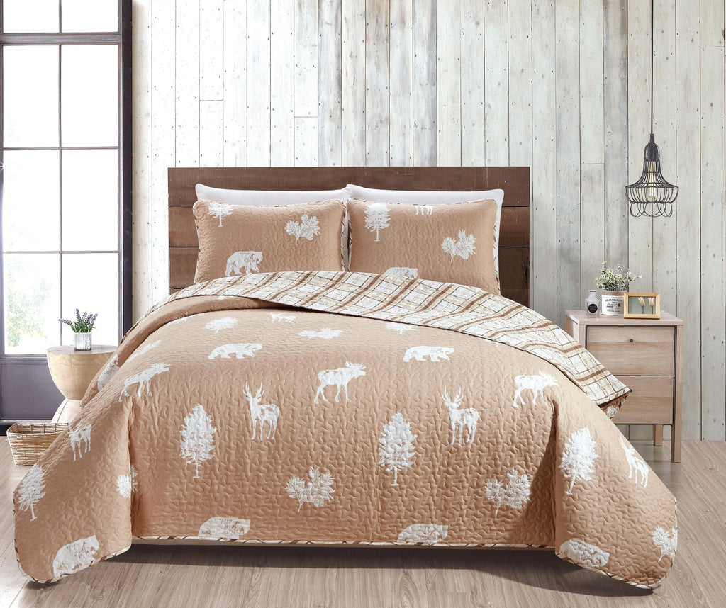 Wildlife Lodge Quilt Set Taupe - Your Western Decor