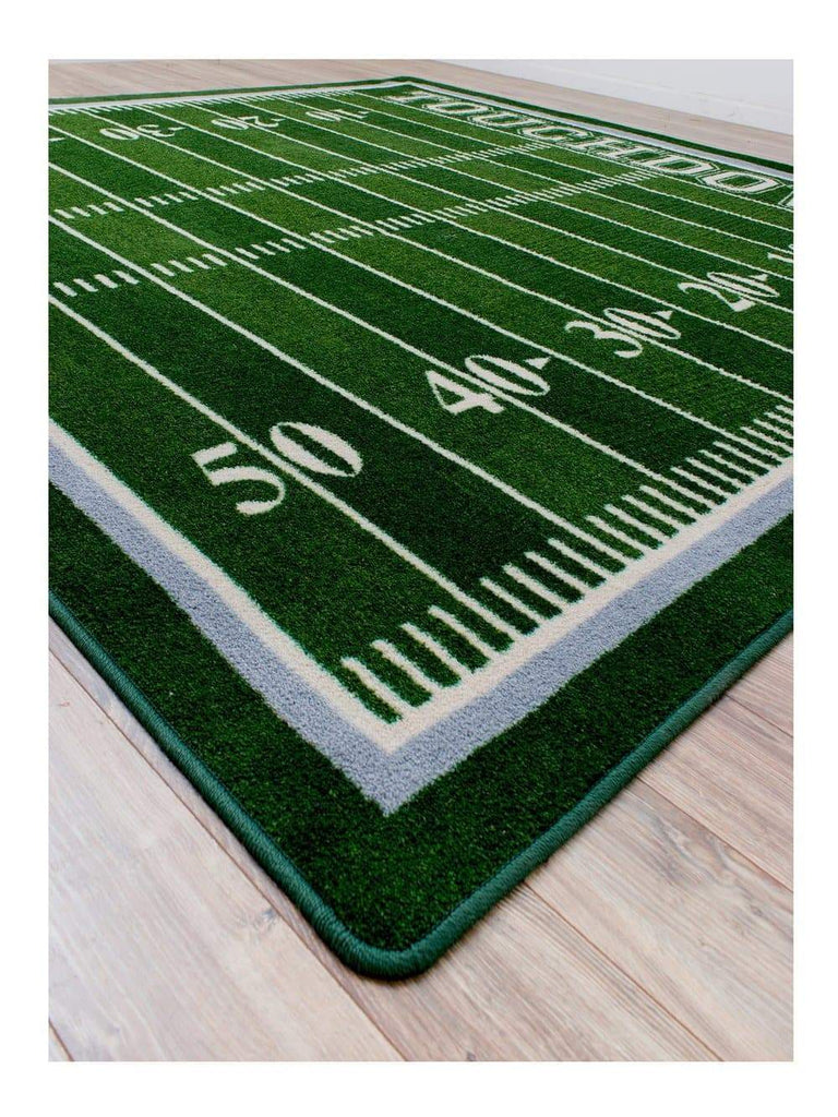 Team Spirit Touchdown Area Rugs Corner Detail - Made in the USA - Your Western Decor, LLC