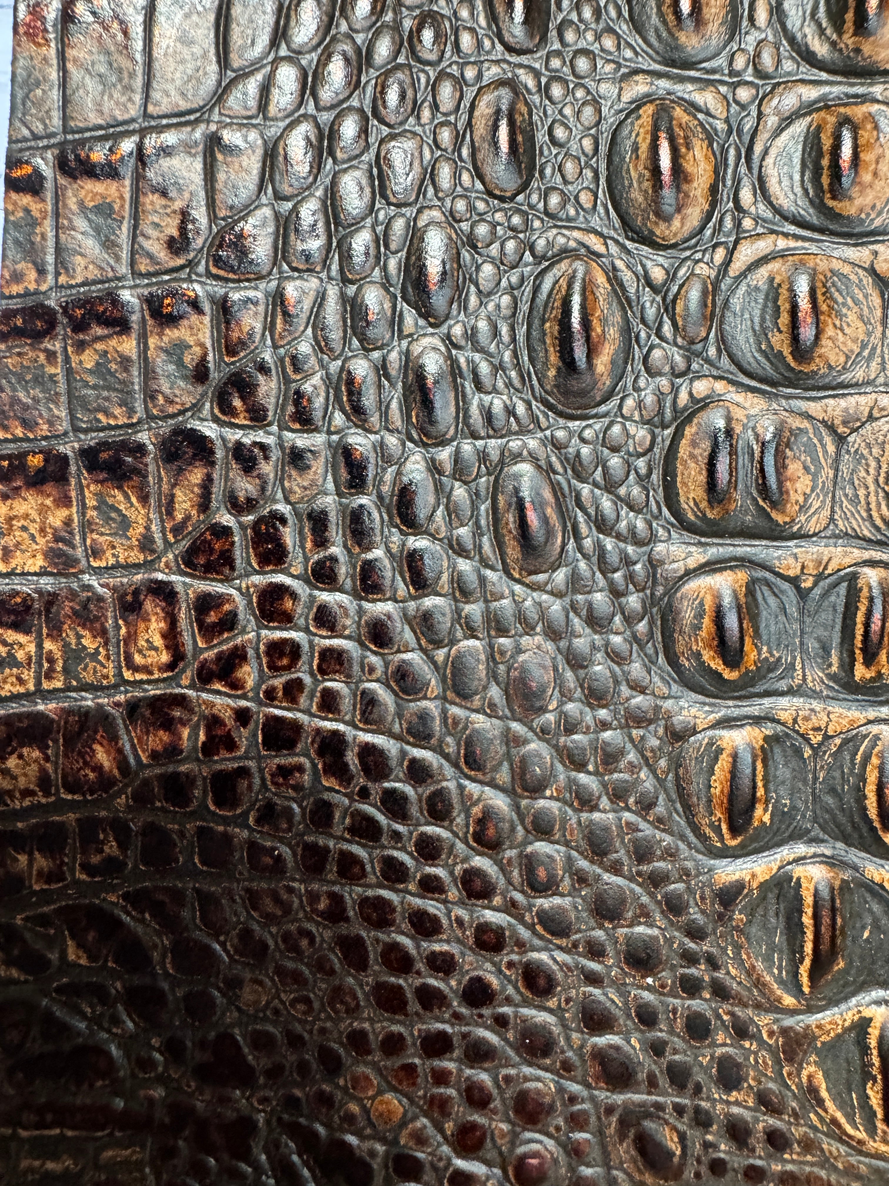 Tomb Raider Croc Embossed Leather – Metallic Brown – Your Western