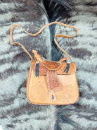 Tooled Leather Saddle Purse Tan - Your Western Decor