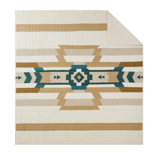 Trail Star Quilt Set - Brown, Beige, Turquoise Pattern - Your Western Decor