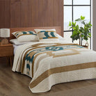 Trail Star Quilt Set - Brown, Beige, Turquoise Pattern - Your Western Decor