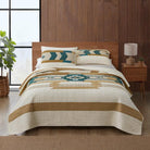 Trail Star Quilt Set - Brown, Beige, Turquoise Pattern - Your Western Decor