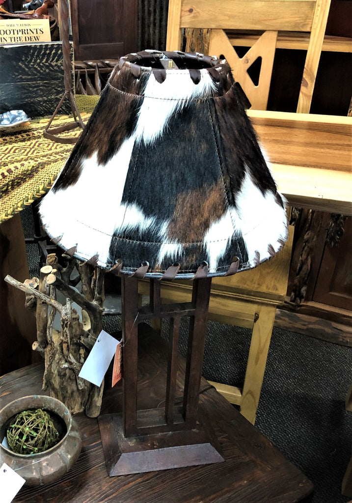 Handmade 15" Tri Color Cowhide Lamp Shade - Your Western Decor