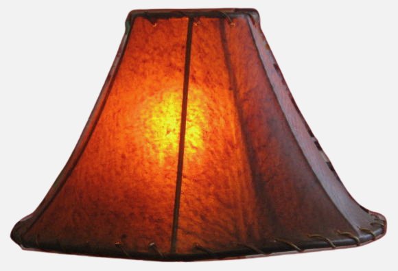 Dyed brown rawhide lamp shade - Your Western Decor