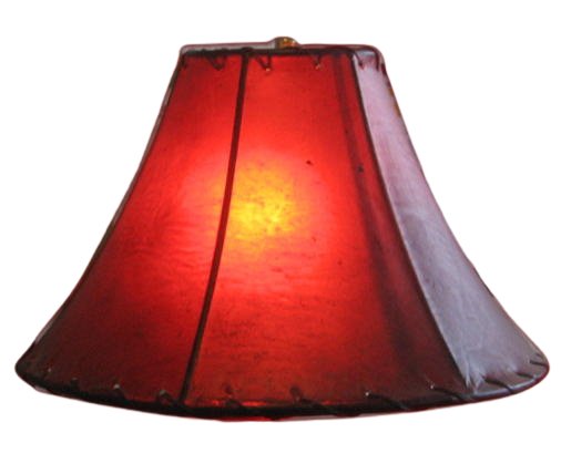 Dyed red rawhide lamp shade - Your Western Decor