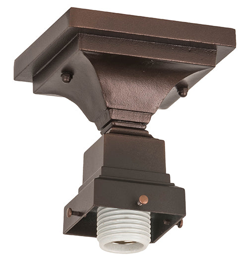 Mission flush mount ceiling base detail in mahogany bronze finish