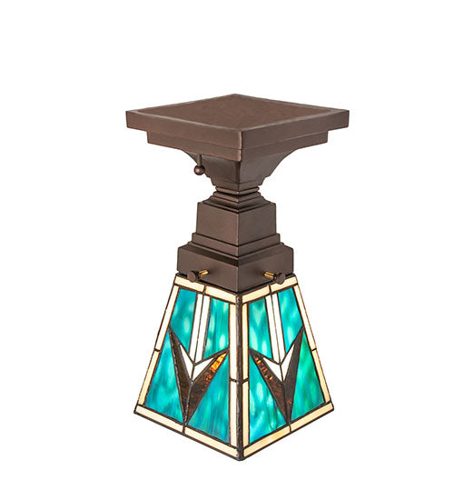 Valencia Turquoise Mission Flush mount ceiling canopy and  hardware detail in bronze finish