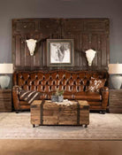 American made Victorian Style Tuft Leather Sofa - Your Western Decor