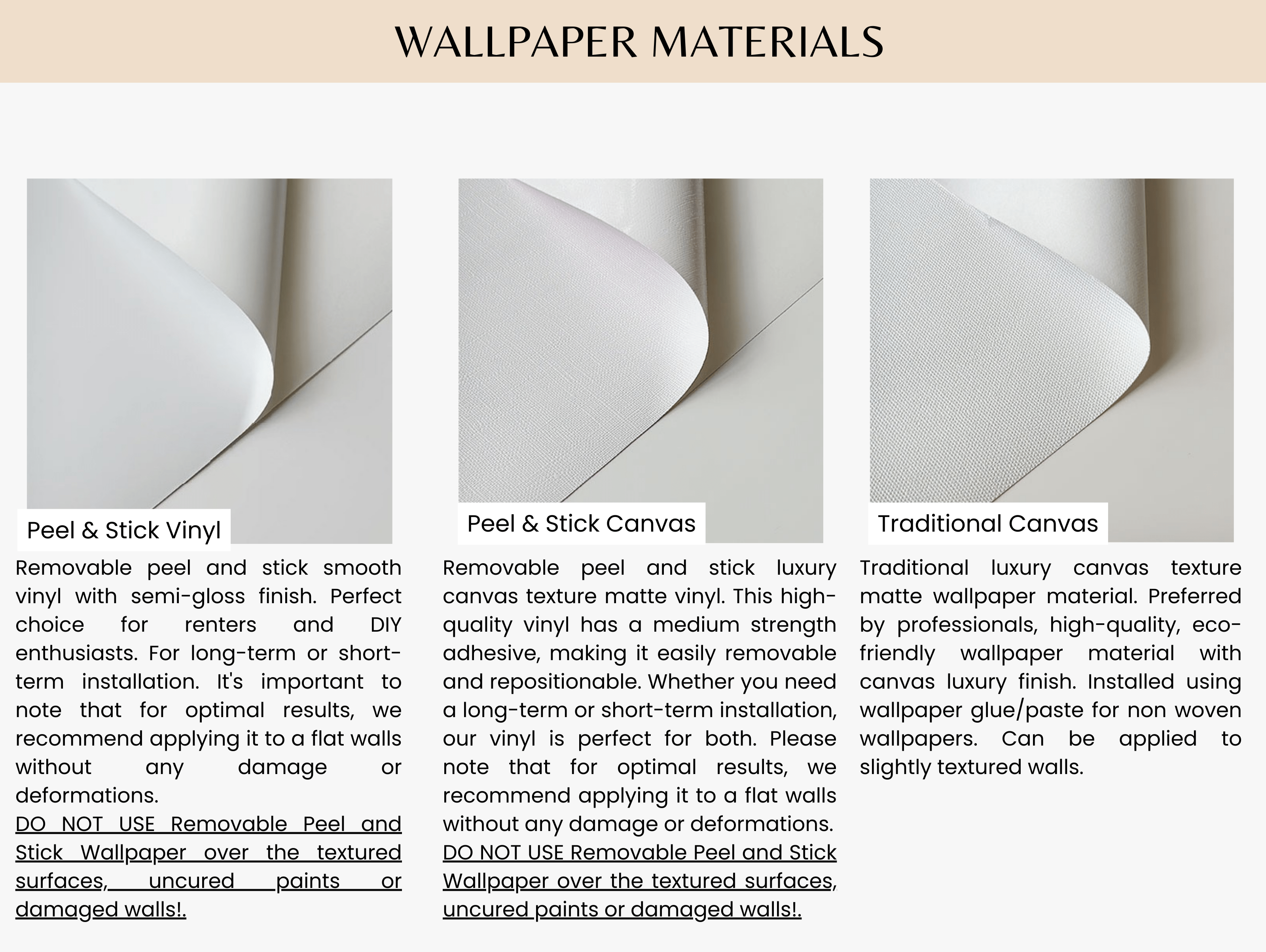 wallpaper materials descriptions - Your Western Decor