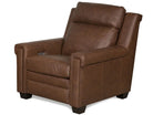Luxury zero wall power leather recliner in top grain rich brown leather handcrafted in the USA - Your Western Decor