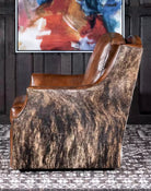 Western Cowhide & Leather Swivel Chair - Your Western Decor