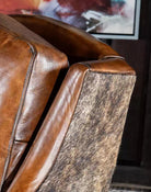 Western Cowhide & Leather Swivel Chair - Your Western Decor