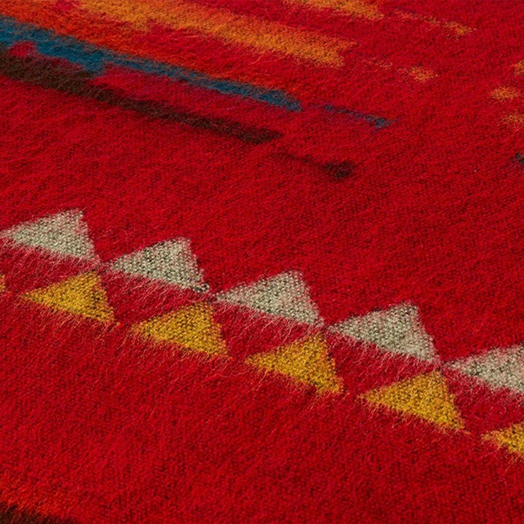 Wildfire Red Handwoven Blanket Detail - Your Western Decor