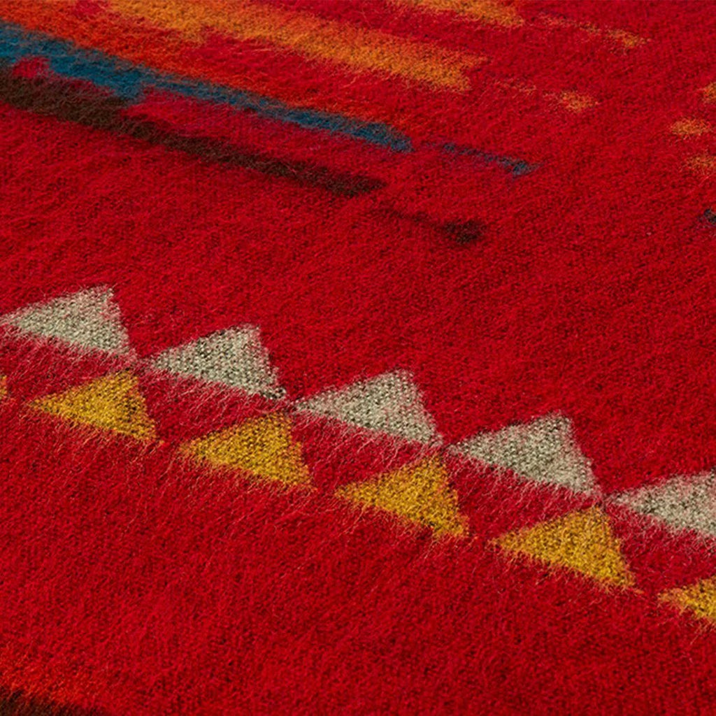 Wildfire Red Handwoven Blanket Detail - Your Western Decor