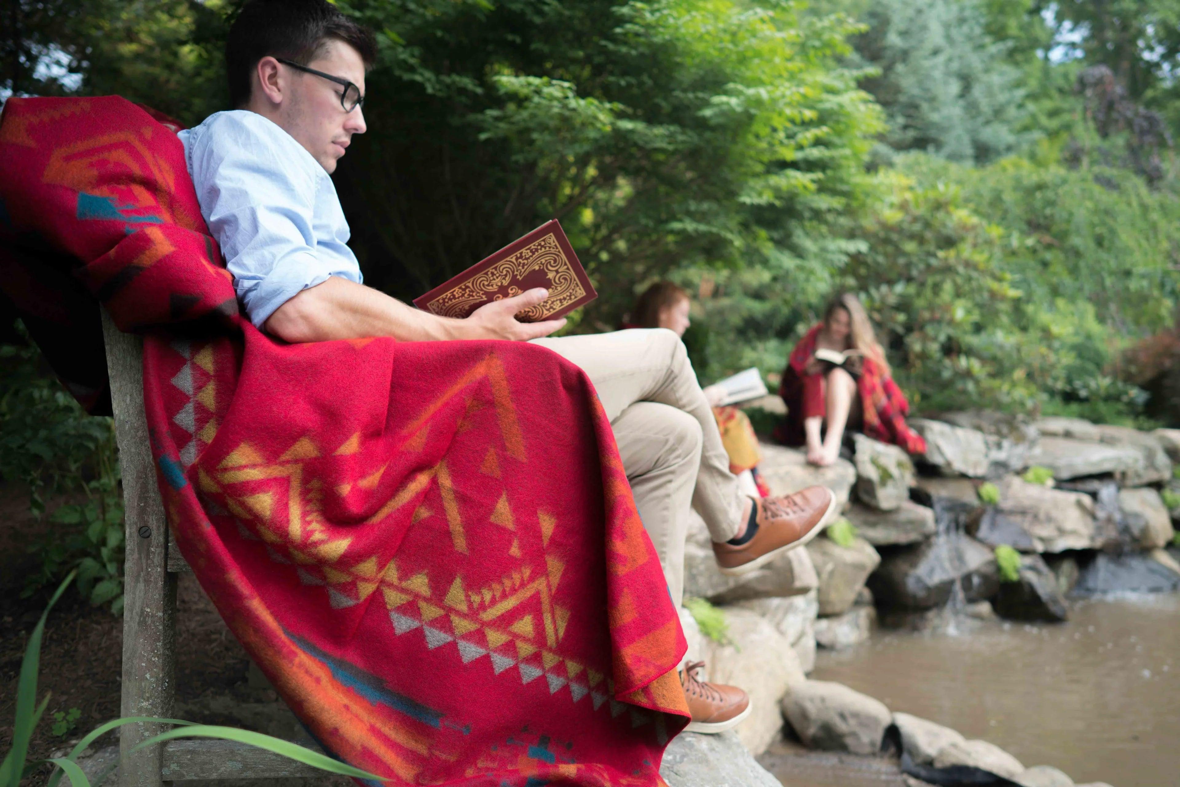 Wildfire Red Handwoven Blanket IMG - Your Western Decor