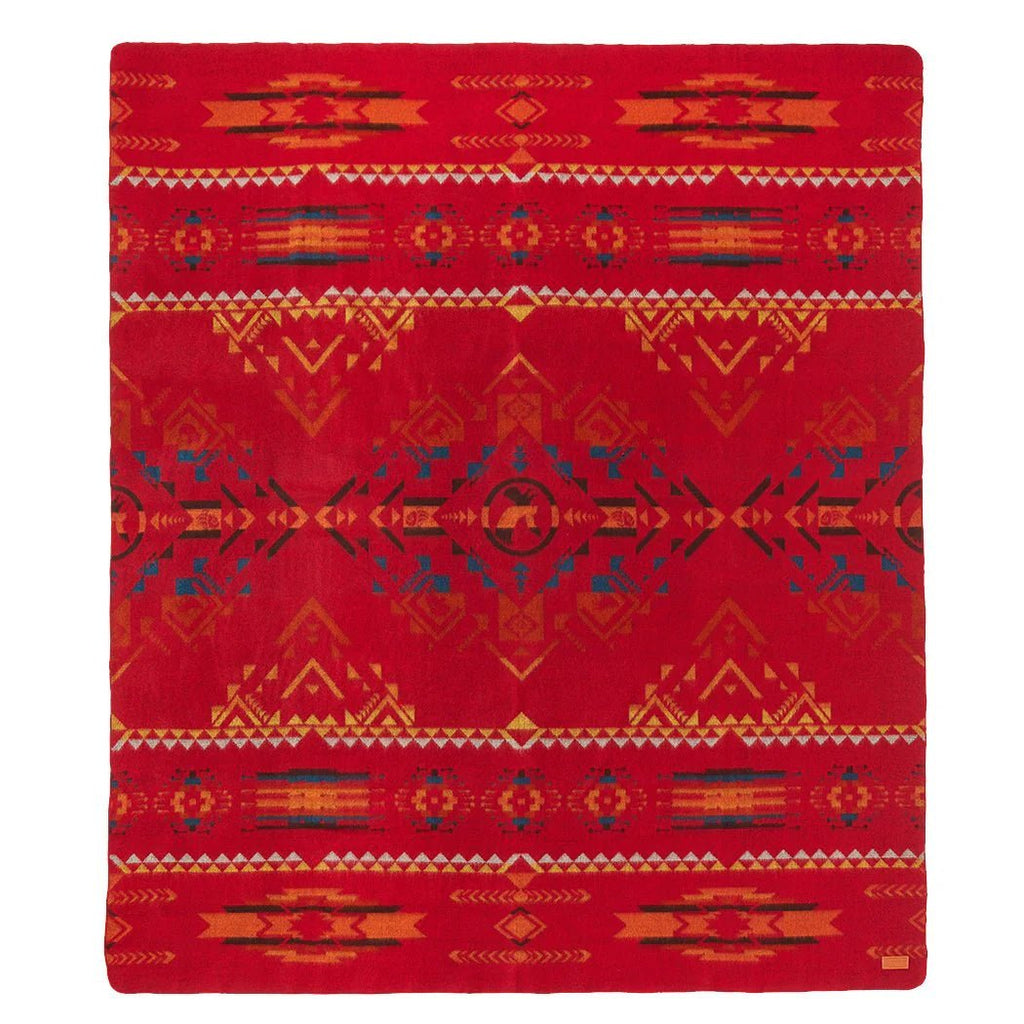 Wildfire Red Handwoven Blanket Front - Your Western Decor