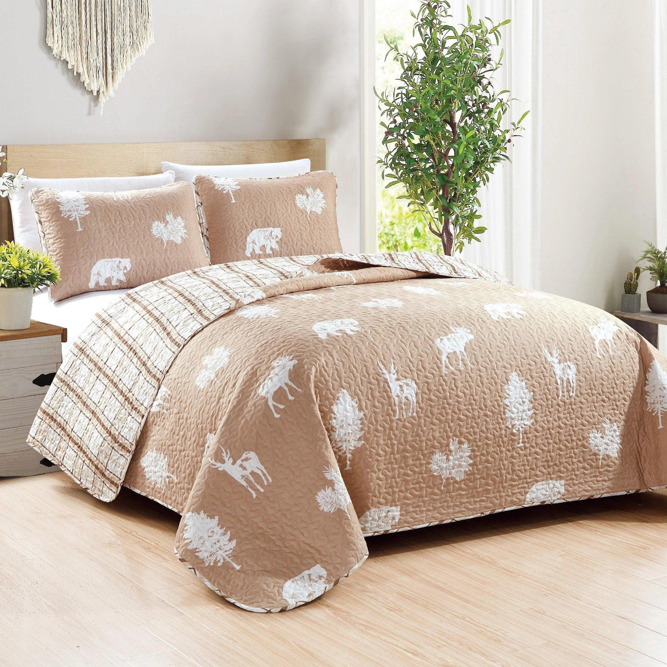 Wildlife Lodge Quilt Set Taupe - Your Western Decor