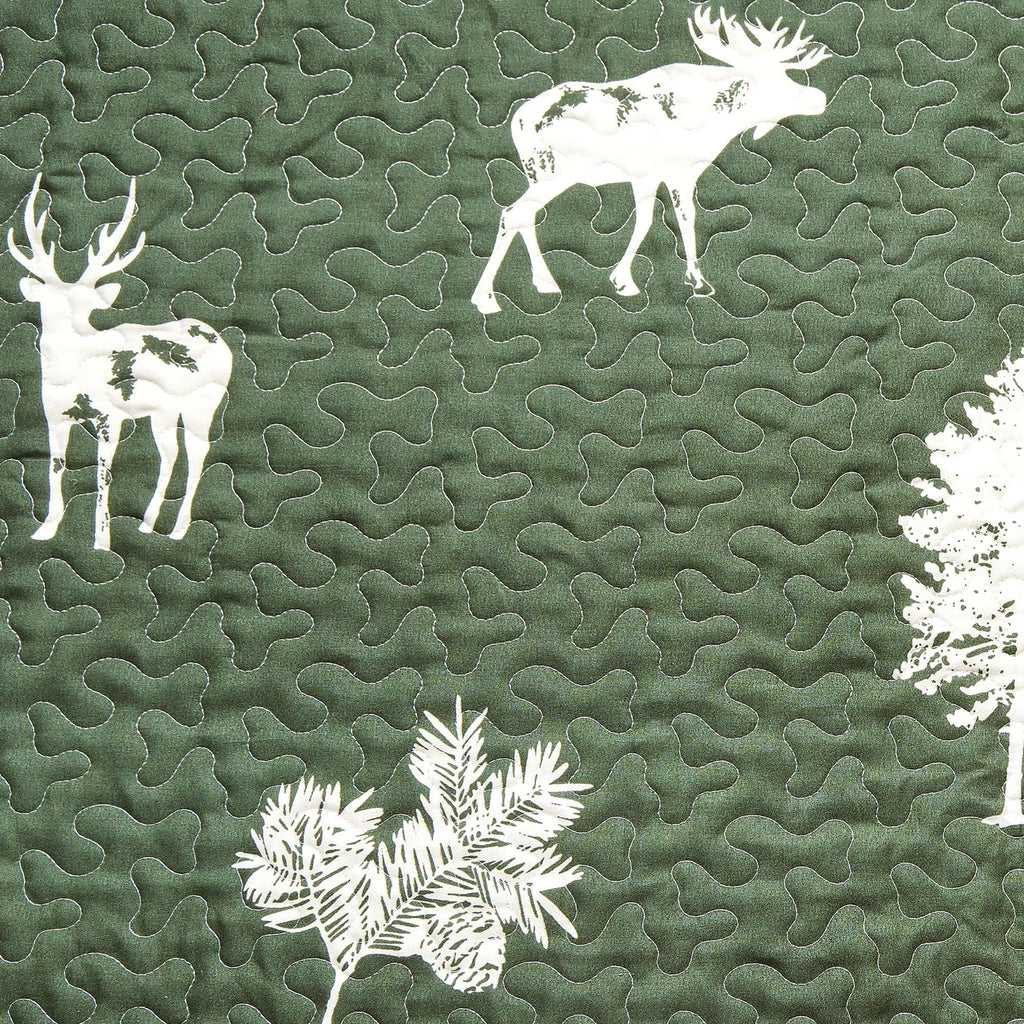Wildlife Lodge Quilt Set Green Detailing - Your Western Decor