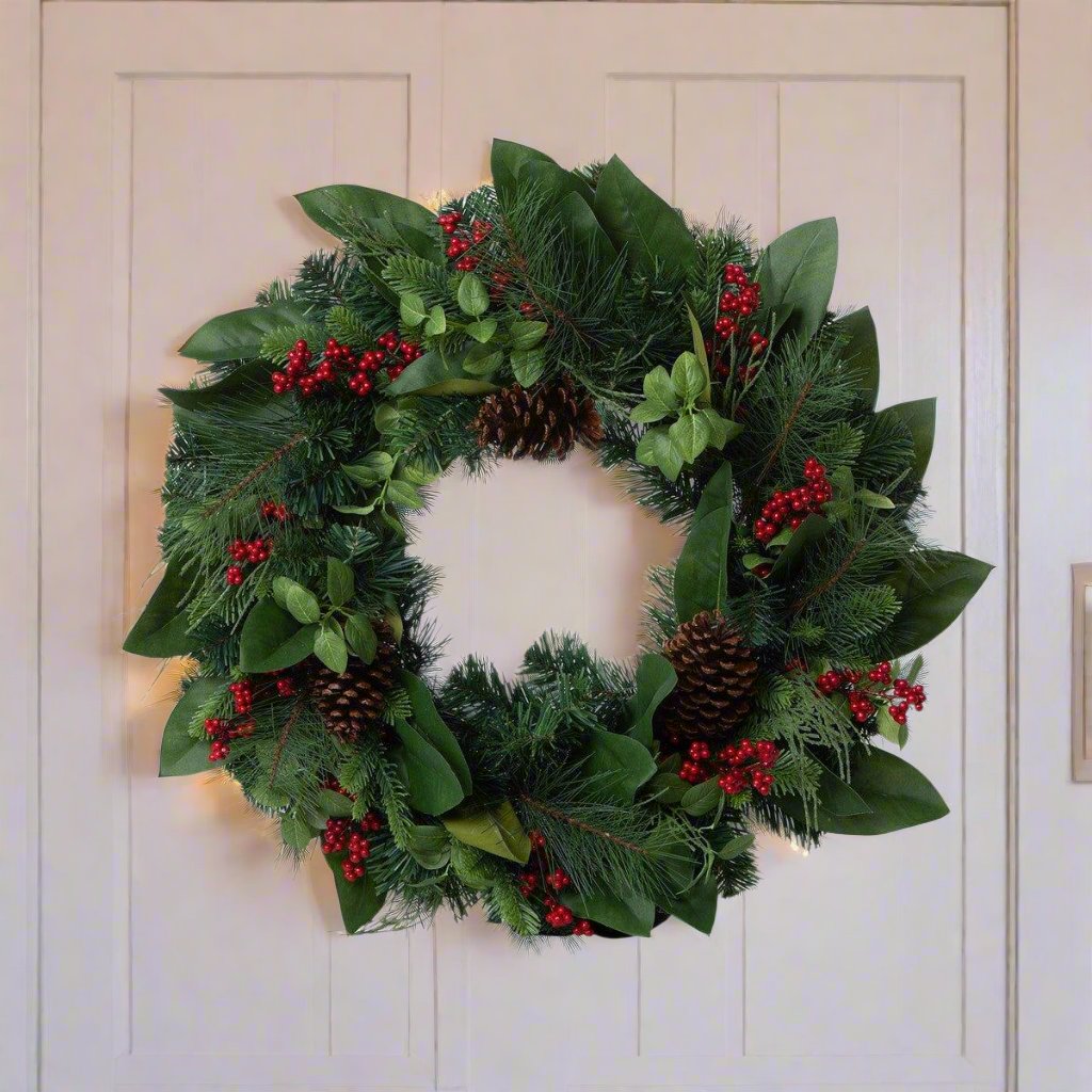 Winter foliage Christmas wreath - Your Western Decor