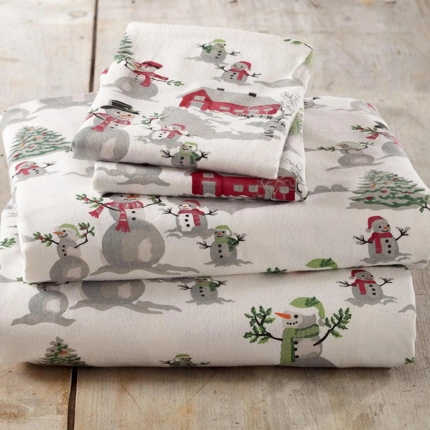 Winter wonderland cotton flannel winter sheets - Your Western Decor