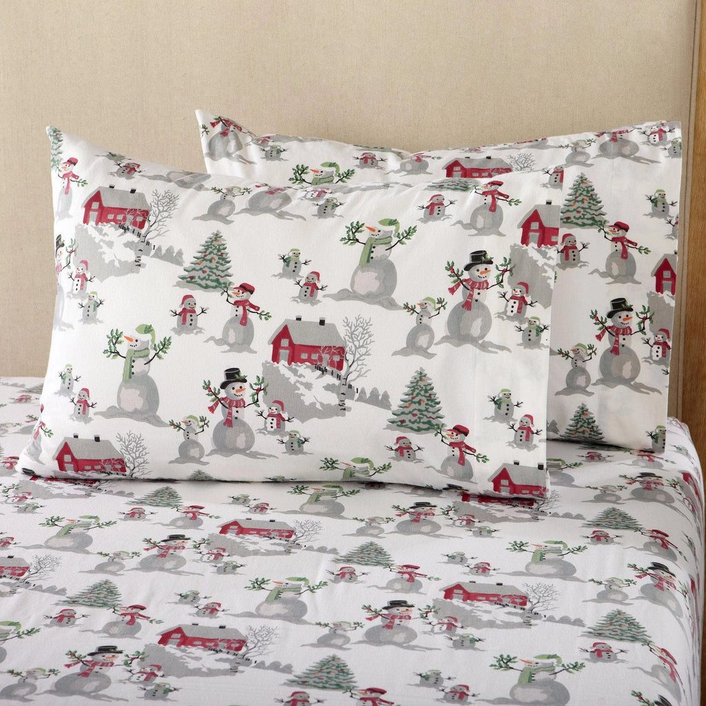 Cotton flannel winter sheets with snow scene - Your Western Decor