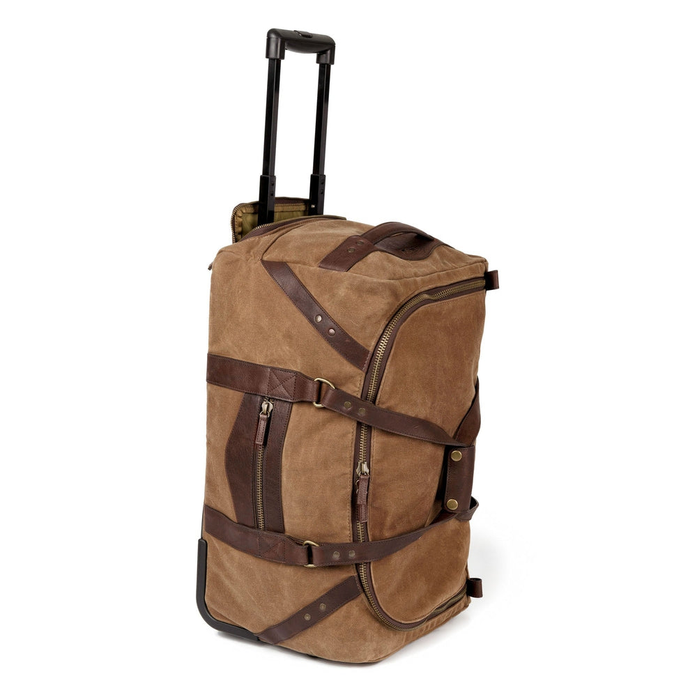 Waxed canvas and leather roll-on duffle bag made in the USA - Your Western Decor