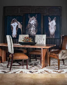 Acacia Hardwood Live Edge Dining Table and Rustic Chairs - Your Western Decor