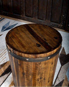 Acacia Wood Rustic Barrel End Table - Your Western Decor