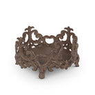 Acanthus Estate cast iron salad plate stand with decorative acanthus scrollwork.