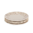 Acanthus Estate embossed stoneware dinner plate stack
