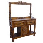Western entryway furniture with drawers and mirror