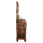 Hacienda style console table with mirror and carved detailing