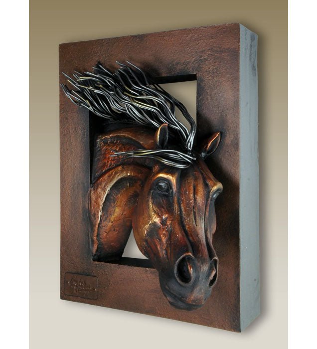 Handcrafted Against the Wind Horse Wall Sculpture - Your Western Decor