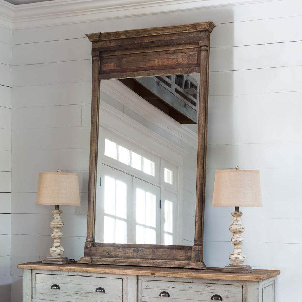 Rustic 6' Aged Elm Framed Mirror - Your Western Decor